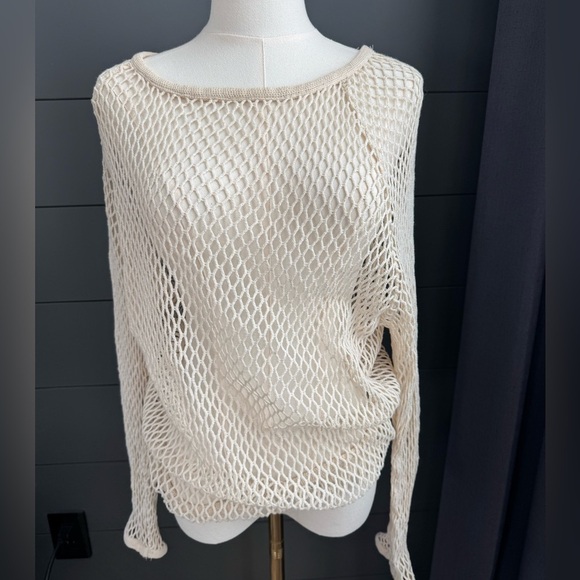 Staring at Stars Sweaters - Staring at Stars Urban Outfitters Cream Open-Knit Sweater Beach Coverup Party